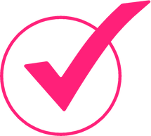 Pink Check Mark Tick Icon